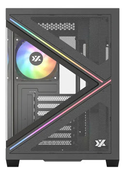 Gabinete Gamer Xyz Qubex Black 4 Fans Argb Usb C Negro