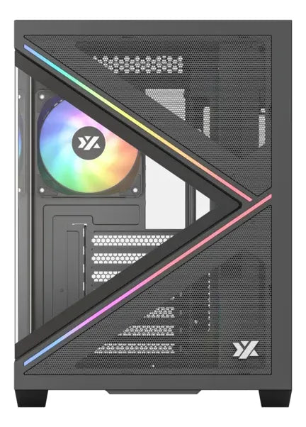 Gabinete Gamer Xyz Qubex Black 4 Fans Argb Usb C Negro