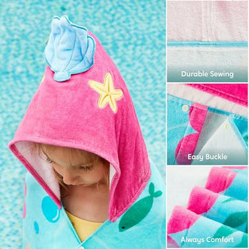 Toallas Con Capucha Sirena Para Niños Joiedomi: Suaves Y A