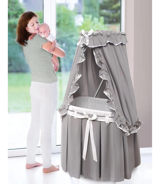 Tejón Cesta Majestad Bebé Moisés Con Dosel Grises Y