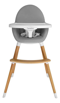 Silla De Comer Carestino Neo Gris Claro Doble Bandeja 2 En 1