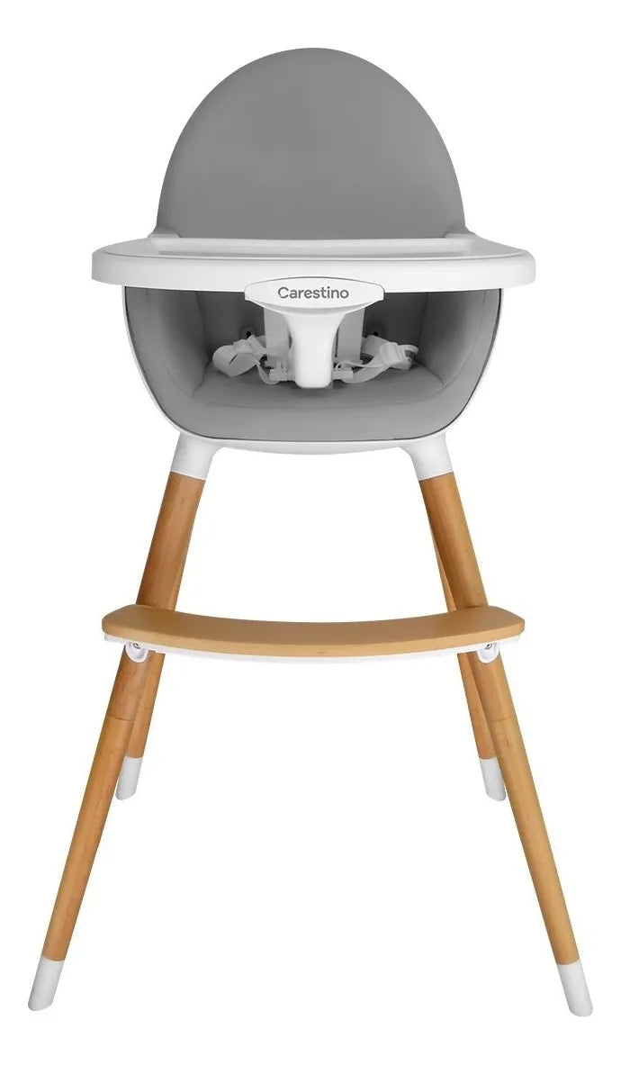Silla De Comer Carestino Neo Gris Claro Doble Bandeja 2 En 1