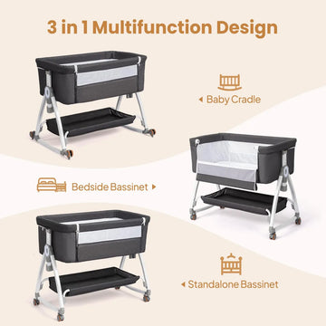 Joymor Cuna De Bebe 3 En 1, Moises De Noche Para Bebe, Con C