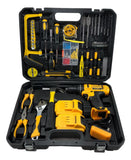 Taladro Percutor 36v Inalámbrico 2baterías + 92 Herramientas Amarillo