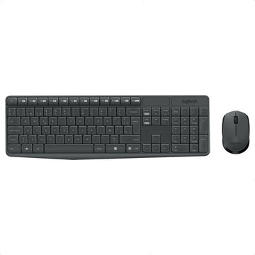 Kit de teclado y mouse inalámbrico Logitech MK235 Español de color Gris Grafito