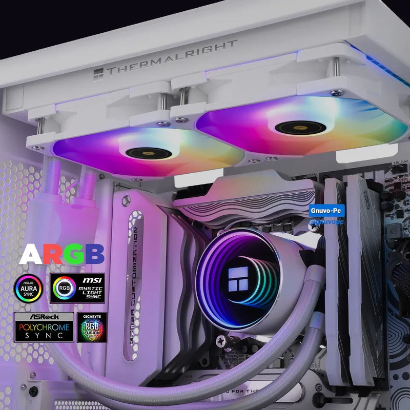 Enfriamiento Liquido Pc Cpu 240 Mm Argb Lga 1700 Am5 Blanco