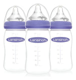 Set 3 Biberones Lansinoh Naturalwave 8 Onzas 3m Flujo Medio Violeta