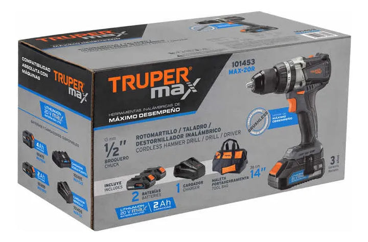 Taladro Percutor Inalámbrico Truper 101453 - Gris Oscuro - 60