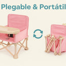Silla Plegable Para Bebe Portatil Con Bandeja - Comedor Silla Bebe Rosa