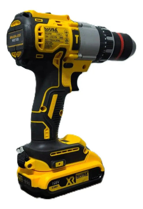 Taladro Inalambrico De 128v Potente Eficaz Tipo Industrial - Amarillo - 50-60 Hz