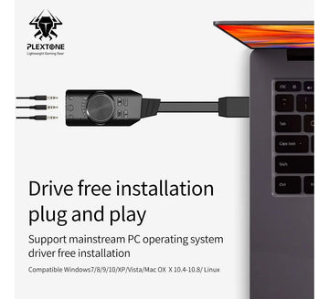 Tarjeta De Sonido Gamer Usb De 7.1 Control Vol Gs3 Mark Ii