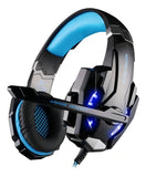 Audífonos gamer Kotion Each G9000 black y blue con luz azul LED
