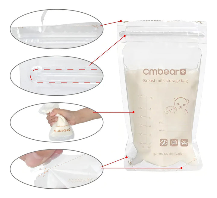 Bolsas Almacenamiento Leche Materna Cmbear 30 Unid 220ml
