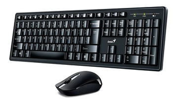 Combo Teclado Mouse Genius Km-8200 Inalambrico Español Pc Color Del Teclado Negro Color Del Mouse Negro