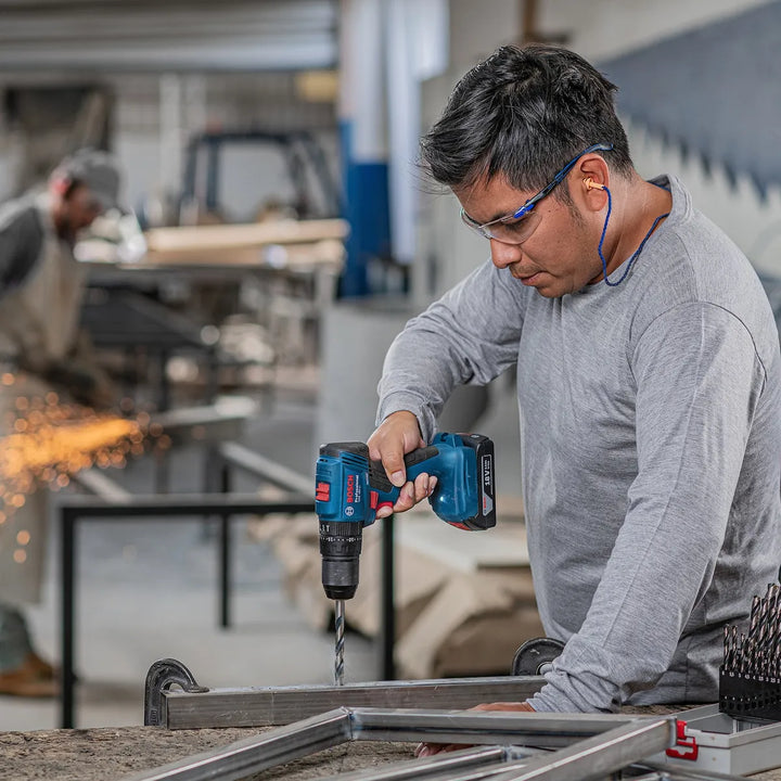 Taladro Percutor Professional 1 Bateria Bosch Gsb 185 Li +1b Azul Petróleo