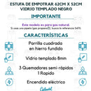 Estufa De Empotrar Vidrio Parrilla Hierro Fundido 5487 Gas Natural