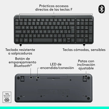 Teclado Inalámbrico Bluetooth Logitech K250 Negro