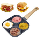 Sarten Antiadherente 4 Puestos Para Huevos Arepas Pancakes C Negro
