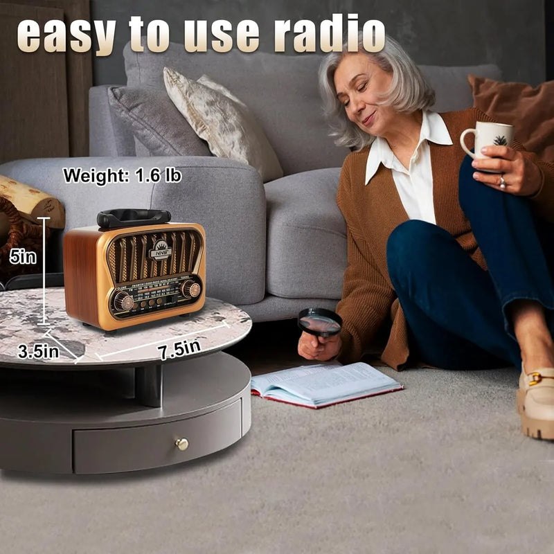 Radio Multibandas Retro Solar Excelente Sonido Y Sintonia Café