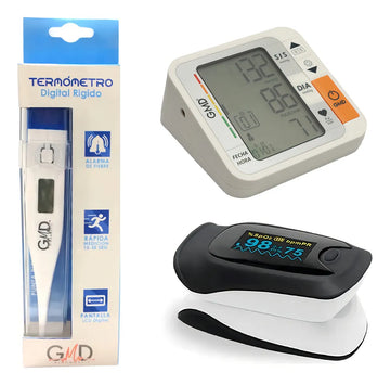 Tensiómetro Digital De Brazo + Térmometro + Oximetro + Color Blanco