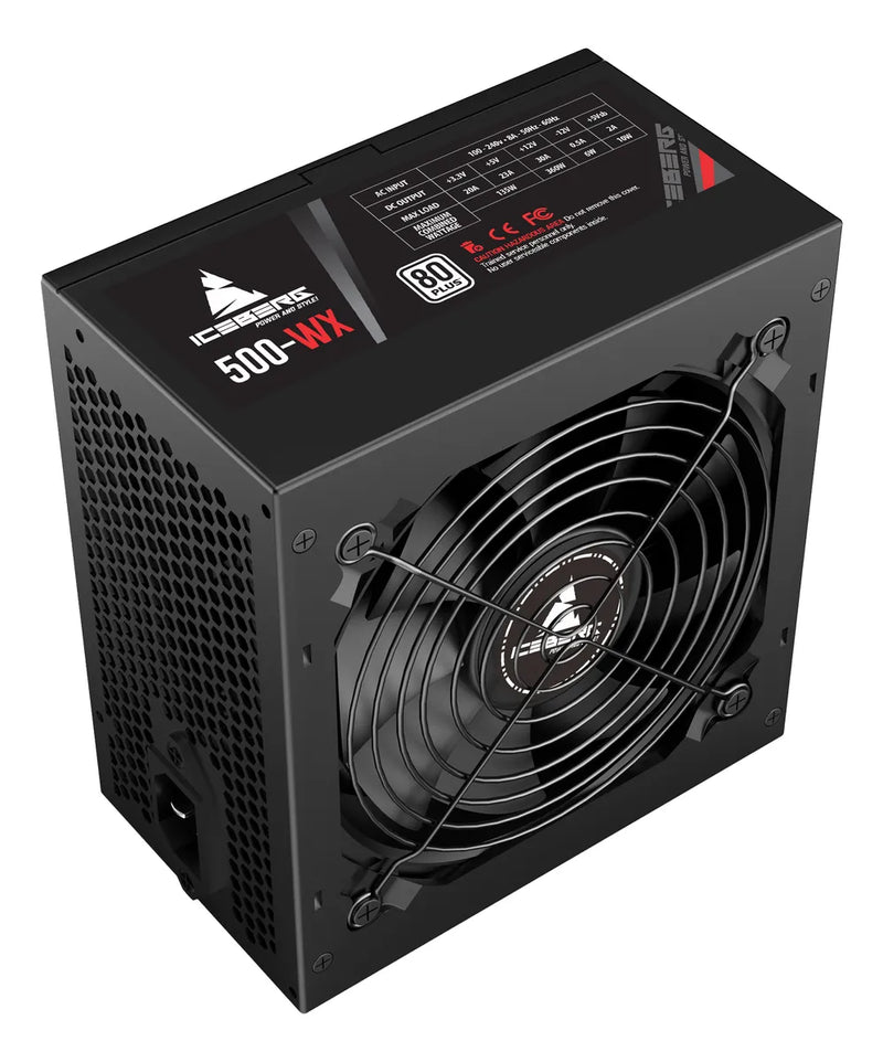 Fuente De Poder Gamer Iceberg 500 Wx Retail Real Blanco