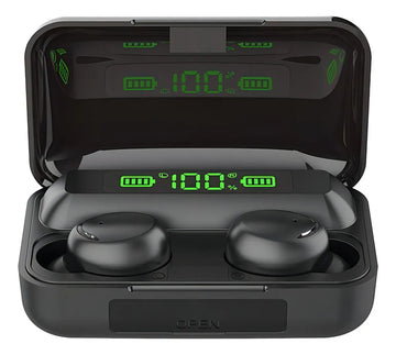 Audífonos Inalambricos Bluetooth F9-5 Tsw Powerbank Batería Color Negro