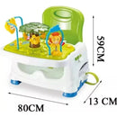 Silla Comedor Unico Musical Juguetes Portátil Doble Bandeja Azul