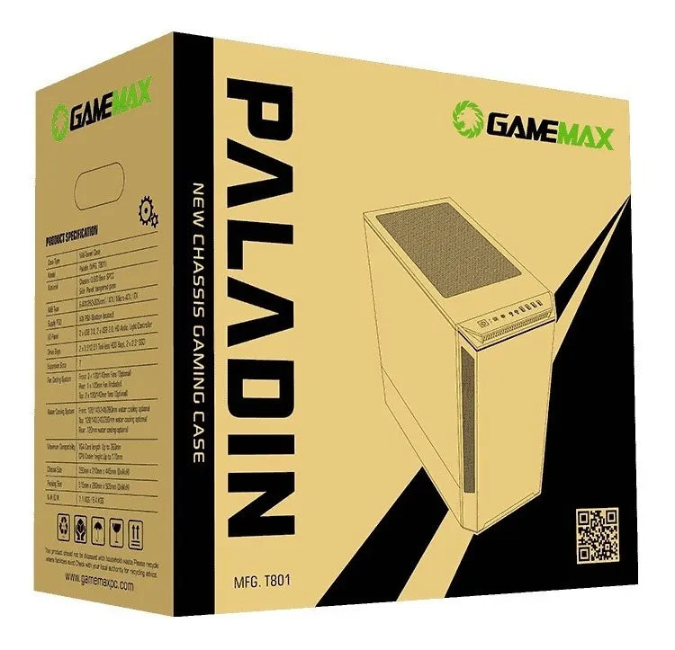 Chasis Gamer Gamemax Paladín T801 Black Negro