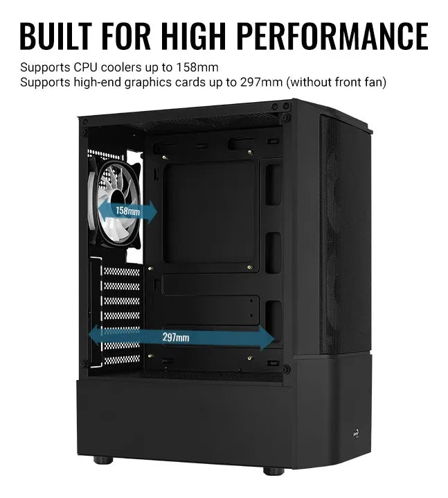 Gabinete Gamer Aerocool Quantum Mesh 3 Ventiladores Argb Rgb