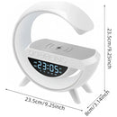 Parlante G Bluetooth Lámpara Rgb Carga Inalámbrica, Reloj Blanco