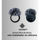 Microfono de Solapa Inalambrico Moneda con Cancelacion de Ruido 2 en 1 iPhone Android Tipo C Lavalier RunBike Lark Sx21 con Antipop Negro