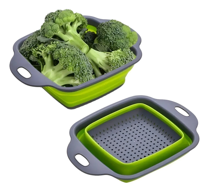 Set 2 Escurridor Colador Plegable Frutas Verduras Libre Bpa