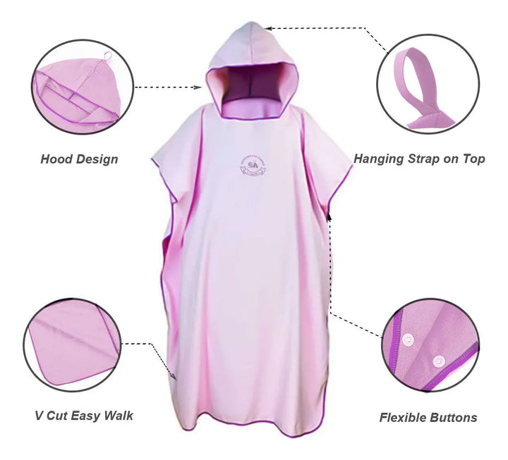 Microfibra Cambiadora De Poncho Con Capucha.