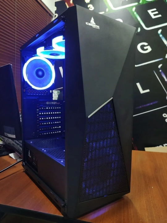 Case Atx Gamer Iceberg Turbo Z8 Con 5 Ventiladores Led Azul
