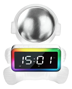 Reloj Radio Parlante Altavoz Bluetooth Iluminación Led Rgb Rosado Blanco