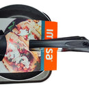 Set Plancha Para Asar Imusa Talent + Sarten + Utensilios Gris
