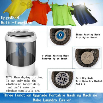 Mini Lavadora Portátil, Semiautomática Azul/blaco