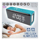 Parlante Bluetooth Con Radio Reloj Despertador Recargable Negro