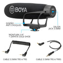 Micrófono Condensador Super Cardioide Boya BM2021 Tipo Shotgun Para Cámaras DSLR Videocámara Celular PC Alto Rendimiento De Sonido Micrófono Profesional Plug & Play Peso Ligero Super Compacto Práctico