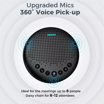 Micrófono De Conferencia Inalámbrico Bluetooth Altavoz Emeet Color Gris
