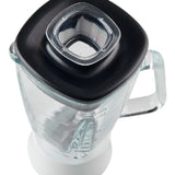 Licuadora Imusa Powermix Glass 1,25 L blanca con vaso de vidrio