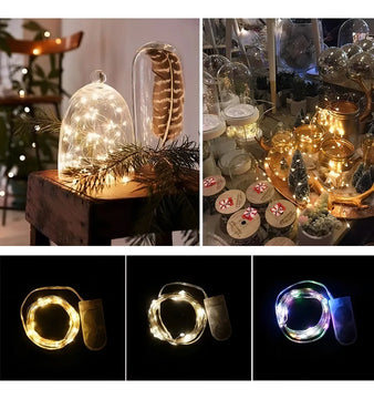 Extensión Alambre Luces Microled 3 Metros Decoración 12unid Luces Amarillo