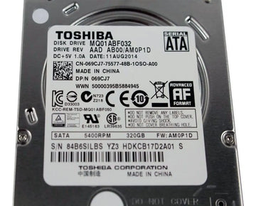 Disco Duro Toshiba Sata 320gb 2.5 Portatil Pull Usado Plateado