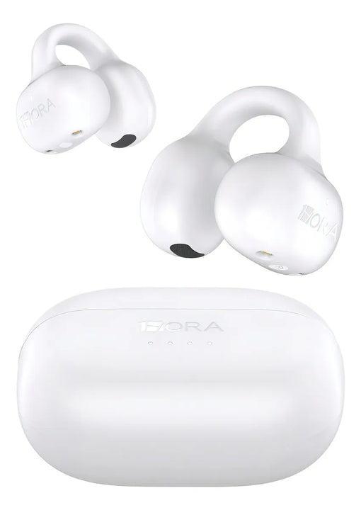 Audifonos Inalambricos Clip-ear 1hora Auriculares Con Luz 4 Luces Led Manos Libres Bluetooth Sport Wireless Earbuds Blanco