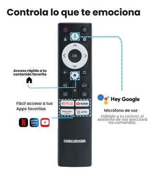 Televisor 43 Pulgadas Challenger 43tg79 Google Tv T2