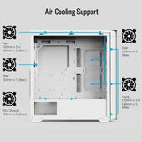 Chasis Gamer Atx Aerocool D502a-g-wt-v1 Blanco +4 Fan Rgb