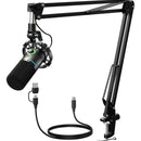 Micrófono Maono PD200X Dinámicos Cardioide color negroS
