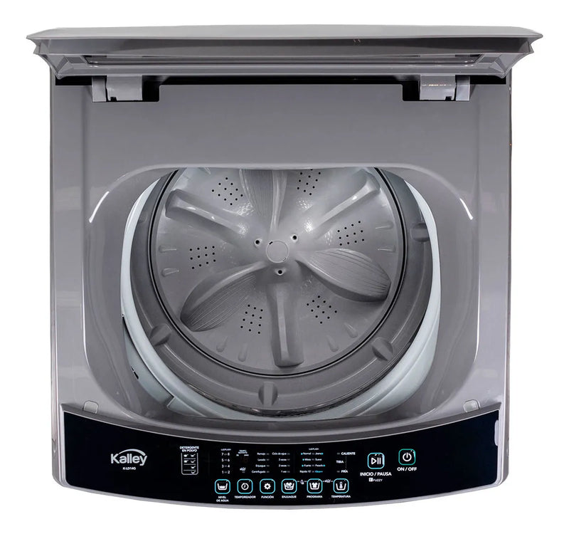 Lavadora Digital Kalley K-ld14ge Carga Superior 14 Kg Gris