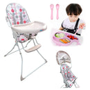 Silla Comedor Bebe Niño + Plato Y Cubiertos En Silicona Color Rosa