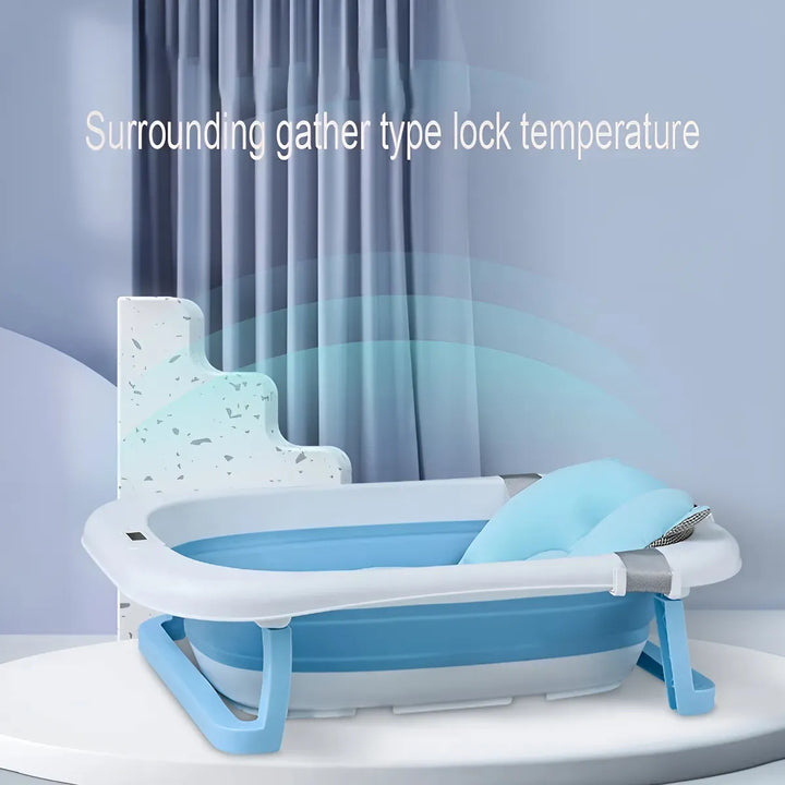 Bañera Soporte Banera Treq Plegable Con Termómetro Gris Lisa